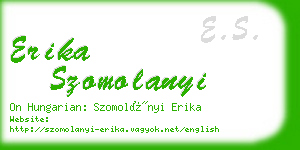 erika szomolanyi business card